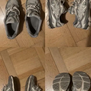 Chaussures de course Asics grises