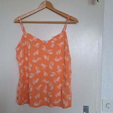 Top mit schmalen Trägern orange