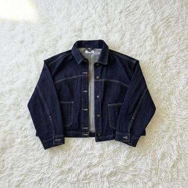 Veste en jean foncee