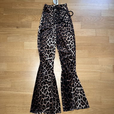 Pantaloni a zampa con stampa leopardo MXCI