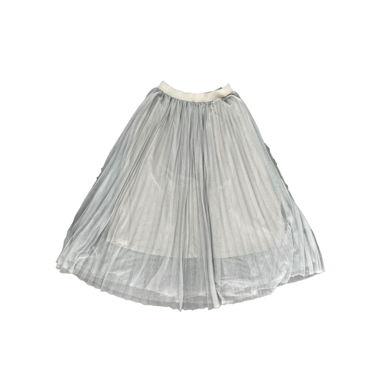 blue-gray long flowy skirt