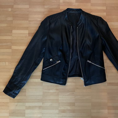 Lederjacke (Kunstleder) schwarz S