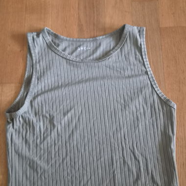 Grey Ribbed Tank Top
