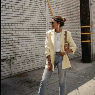 Blazer giallo di Stradivarius