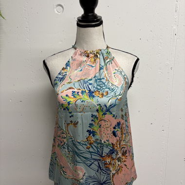 Joyce&Girls Silk Top with Pattern S Neckholder
