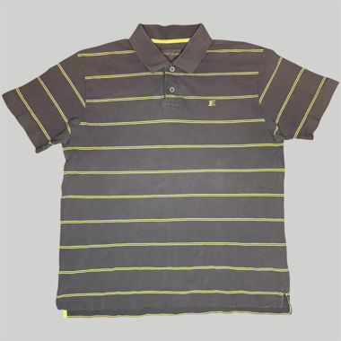 Grau-gelb gestreiftes Polo