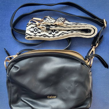 Handtasche GABOR schwarz mit Wechselgurtband