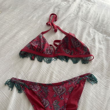 Bikini rose à strass