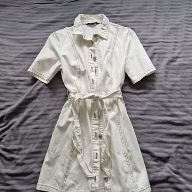 Kurzhemdkleid in Ecru