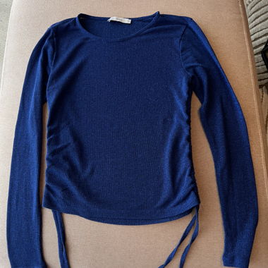 Top Blu a Maniche Lunghe Pigalle