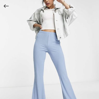Blaue Schlaghose Gr. 30 von ASOS
