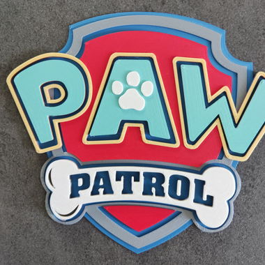 Paw Patrol Logo 3D-gedruckt
