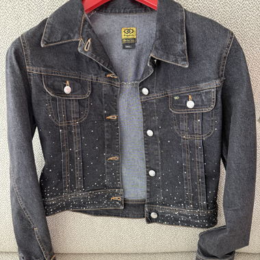 Veste en jean avec strass Swarovski taille S