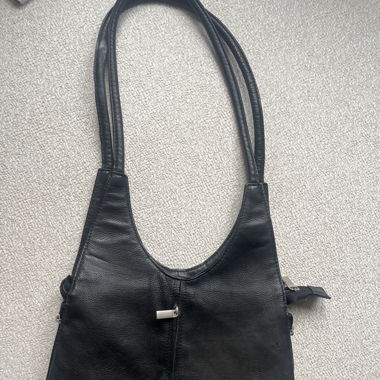 Black leather bag