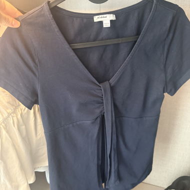 Subdued navy top
