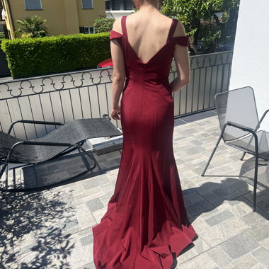 Robe de cérémonie bordeaux Terani Couture