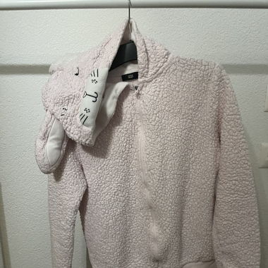 Veste polaire rose avec capuche lapin, taille S