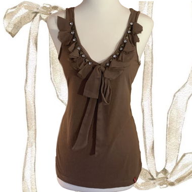 Esprit Brown embellished Beddazled tank top