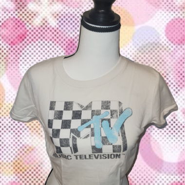 MTV-weißes Cropped-T-Shirt