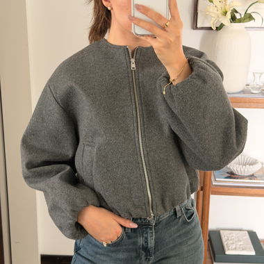 Mango Grey Zip Jacket