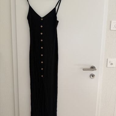 Langes schwarzes Sommerkleid - XS/S