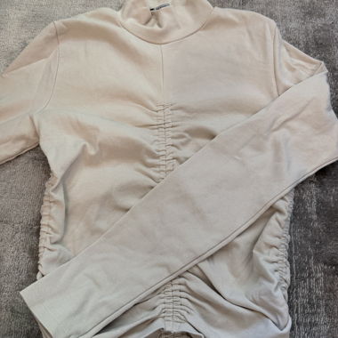 Zara ruched beige top