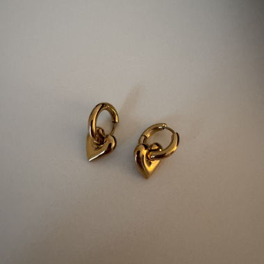 Gold-Colored Heart Earrings Purelei