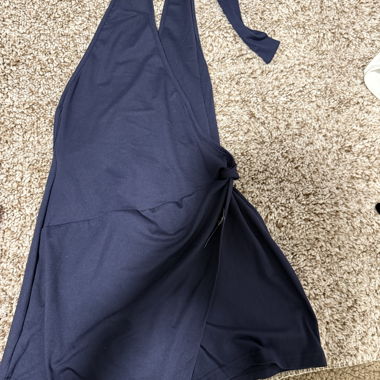 Dark blue dress with pants