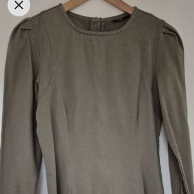 Vestito kaki maniche lunghe