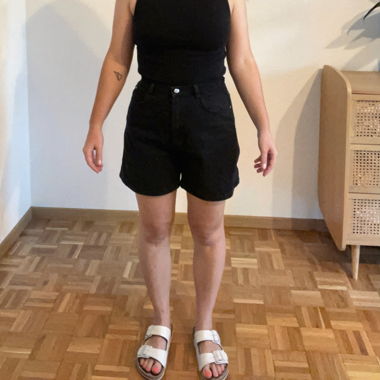 high-waist jeans shorts