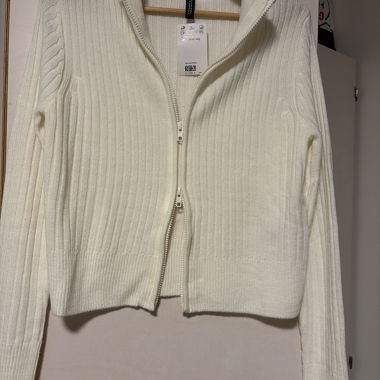 Cardigan a zip in maglia