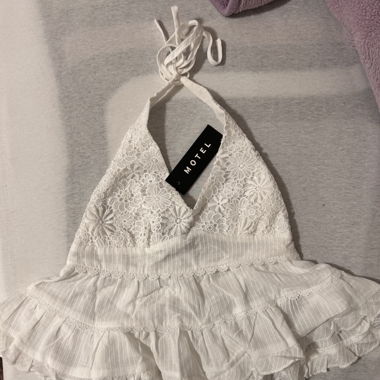 MOTEL ROCKS : Juanita Frill Halterneck Top 