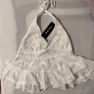 MOTEL ROCKS : Juanita Frill Halterneck Top 