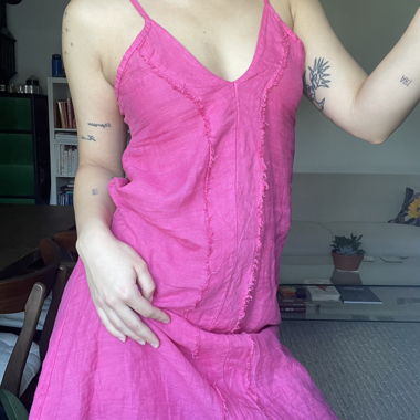 Pink Linen Dress