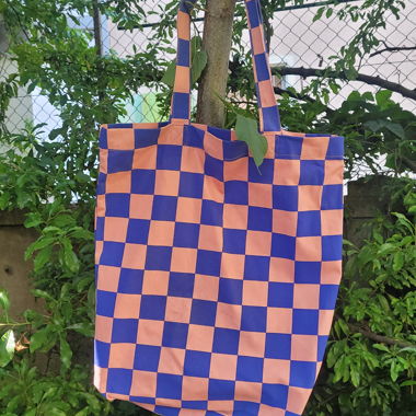 Karierte Stofftasche Kado Design