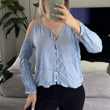 Blaue Bluse aus Baumwolle, Grösse 36