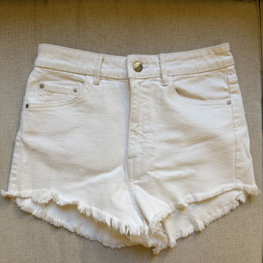 Zara White Denim Shorts EU 38