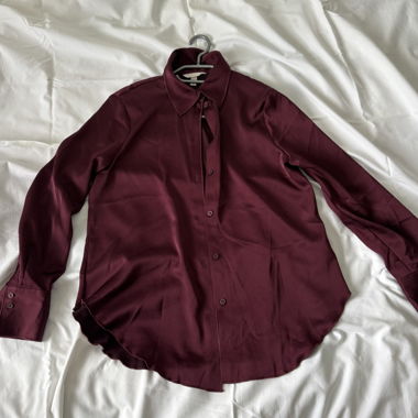 Satin bordeaux red blouse