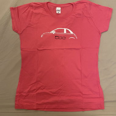 Pink Fiat 500 T-Shirt L