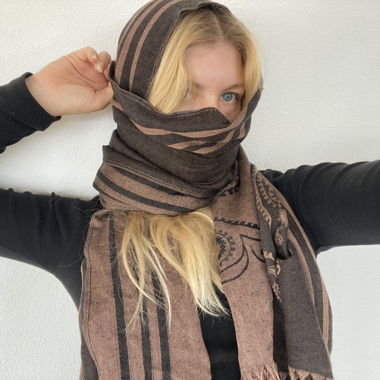 brown reversible pashmina scarf 
