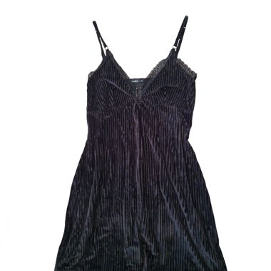 Abito slip in velluto nero