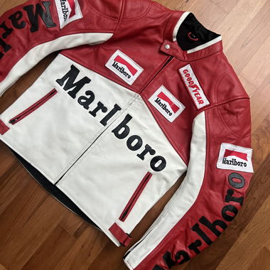 Veste en cuir Marlboro moto Giacca Racing