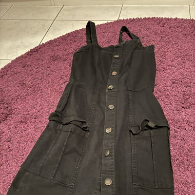 schwarzes jeans knopf kleid