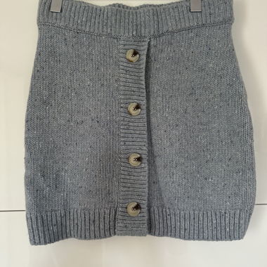 Light Blue Wool-Cashmere Skirt