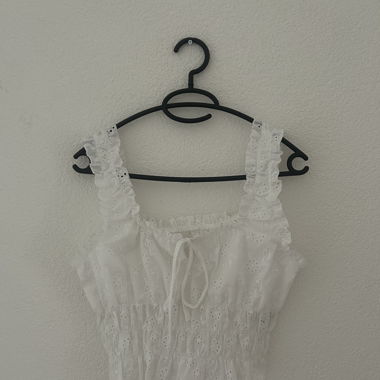 White ruffle top