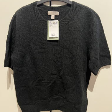 H&M schwarzer Kurzarm-Pullover