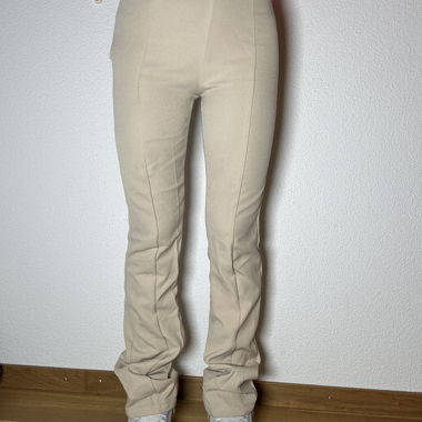 Beige Fabric Pants