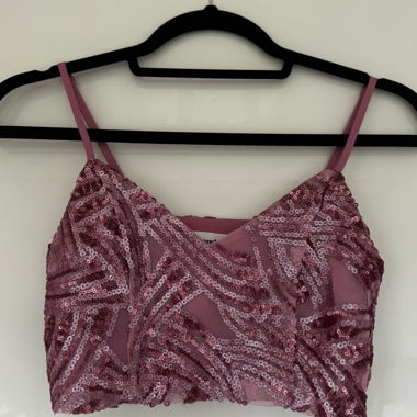 Top à paillettes avec bretelles