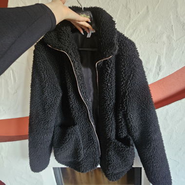 Giacca teddy nera Topshop taglia 44 (EU 42)