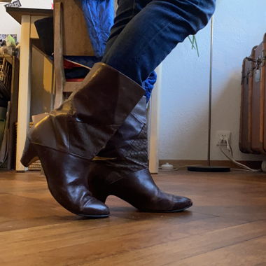 Vintage Brown Leather Ankle Boots
